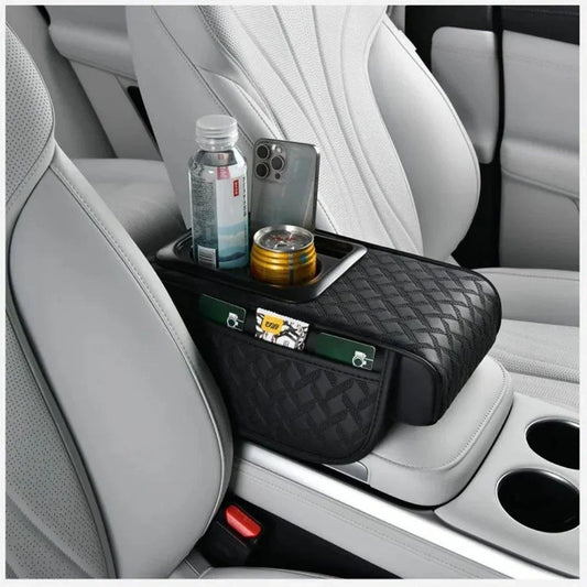 Coussin d’Accoudoir 4-en-1 qui Transforme Votre Conduite : Confort + Rangement et Porte-Mouchoirs
